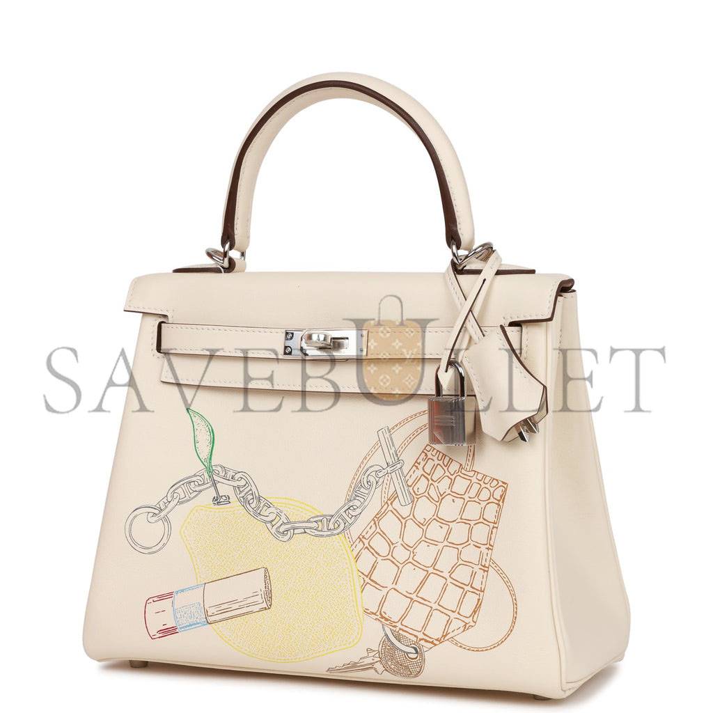 H**mes kelly retourne 25 in & out nata swift palladium hardware handmade(25*17*7cm)