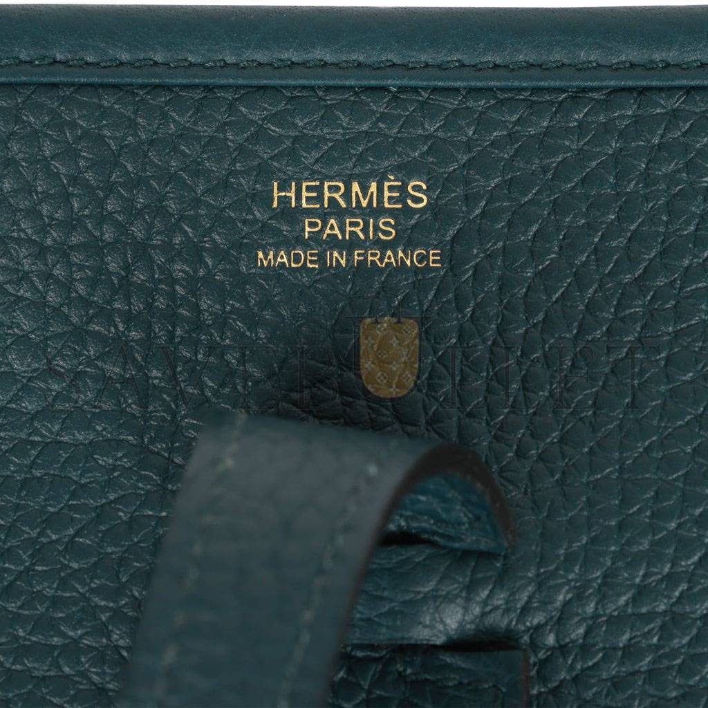 H**mes evelyne iii pm vert cypress clemence gold hardware (29*30*7cm)