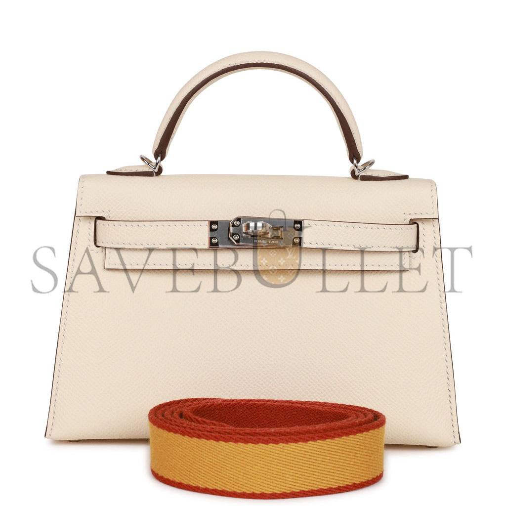 H**mes mini kelly sellier 20 nata epsom palladium hardware (19*12*5.5cm)