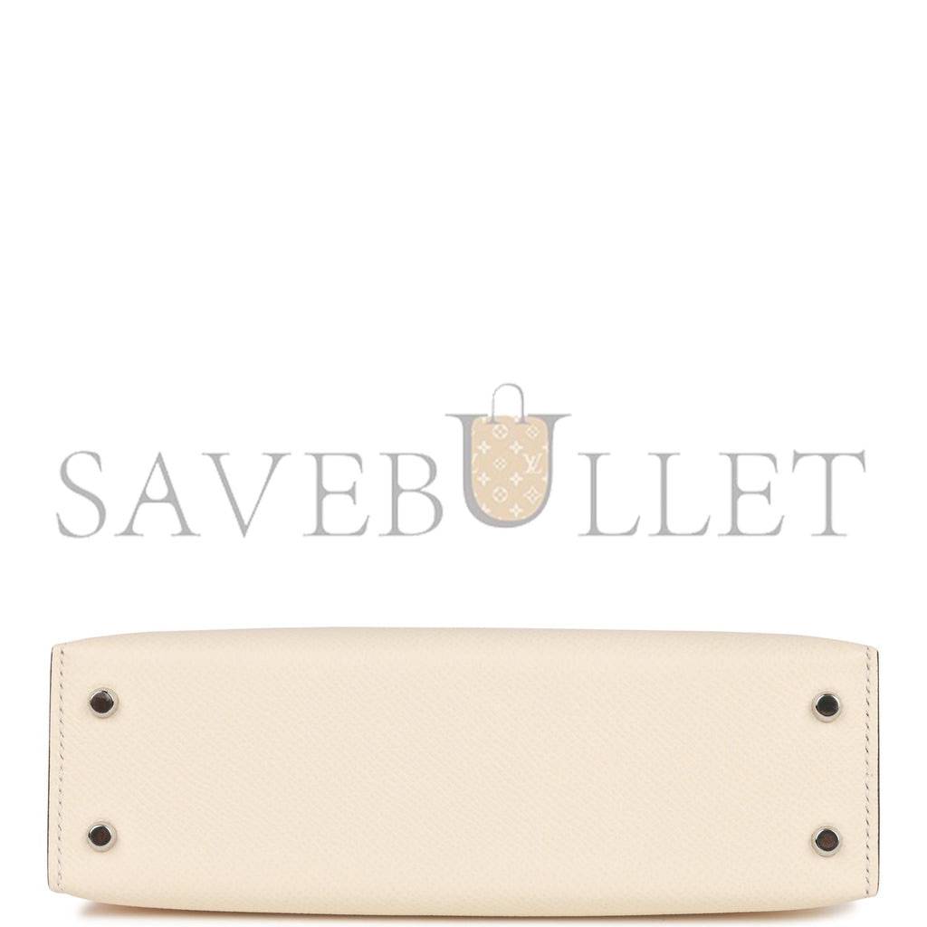 H**mes mini kelly sellier 20 nata epsom palladium hardware (19*12*5.5cm)
