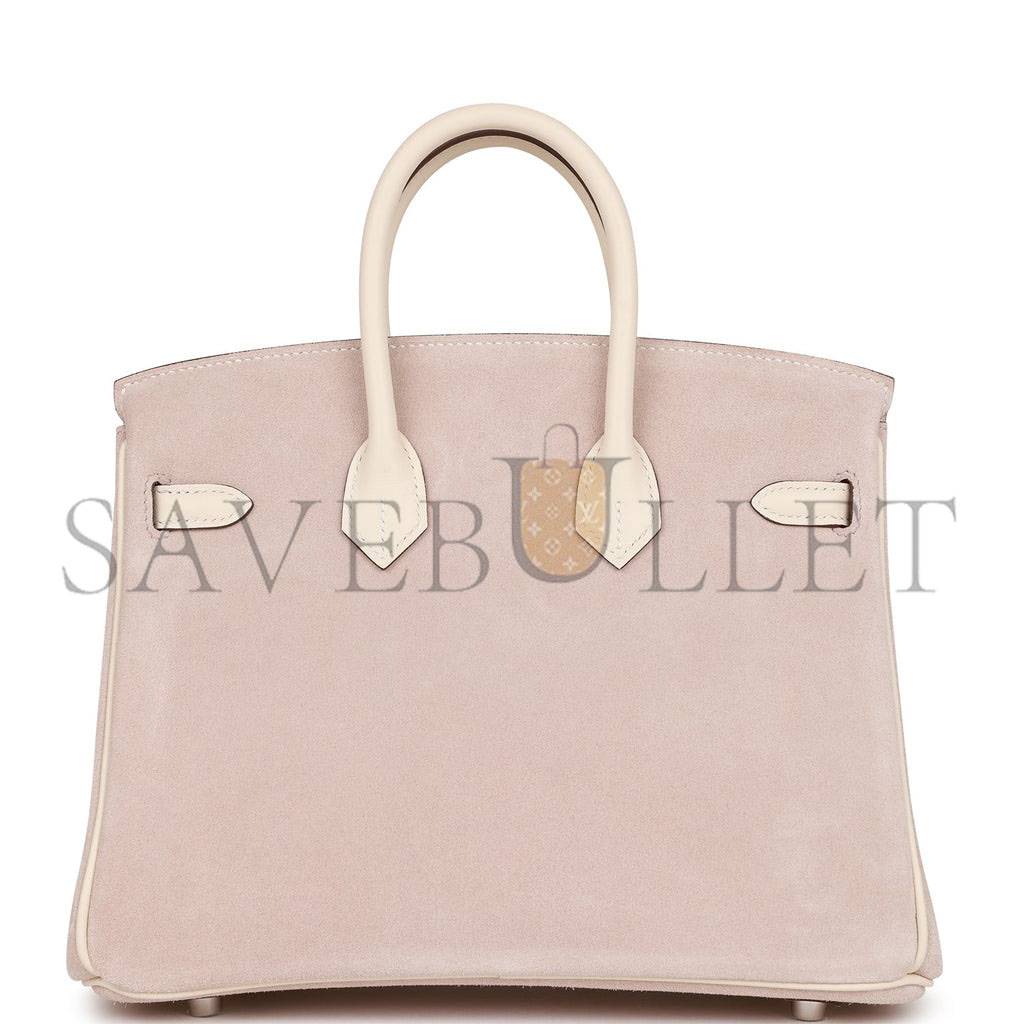H**mes birkin 25 glycine grizzly and nata swift palladium hardware (25cm)