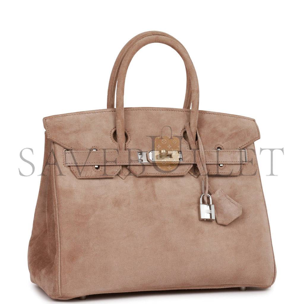 H**mes vintage H**mes birkin 30 gris perle doblis palladium hardware (30*22*16cm)