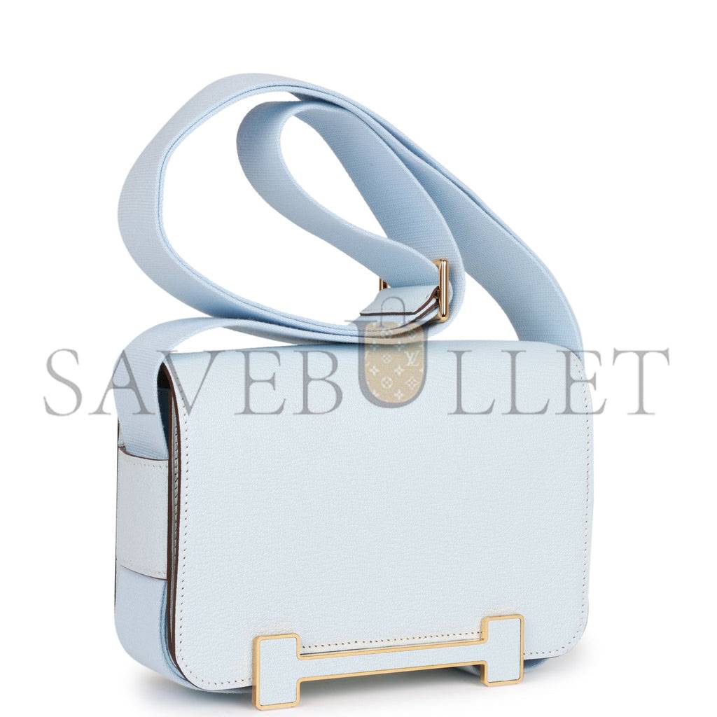 H**mes geta bleu brume verso chevre gold hardware (20.3*14*6.4cm)