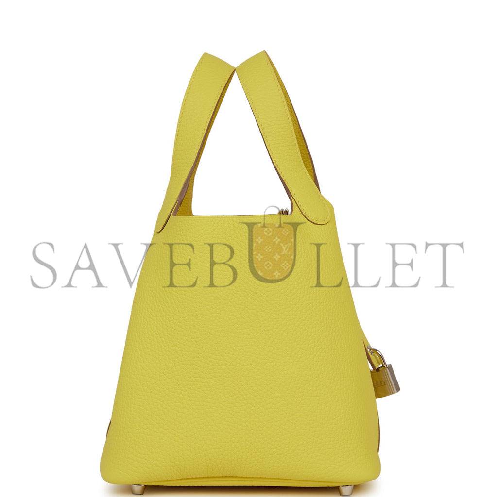 H**mes picotin lock 18 lime clemence palladium hardware (18*13*18cm)