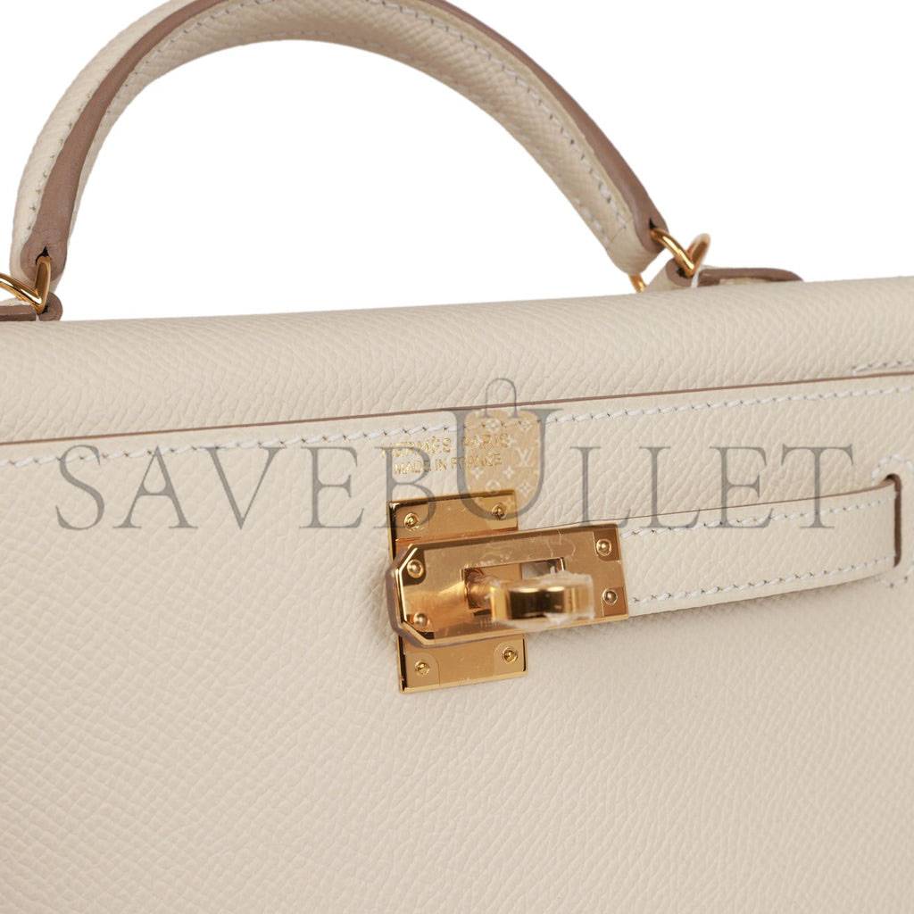 H**mes mini kelly sellier 20 craie epsom gold hardware (19*12*5.5cm)