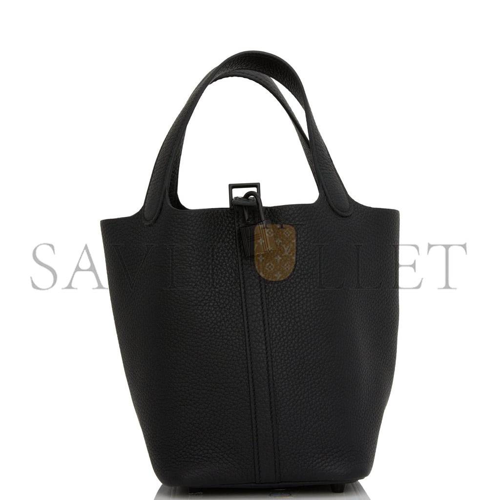 h**mes monoCh*0me picotin 18 black clemence black hardware (18*12*19cm)