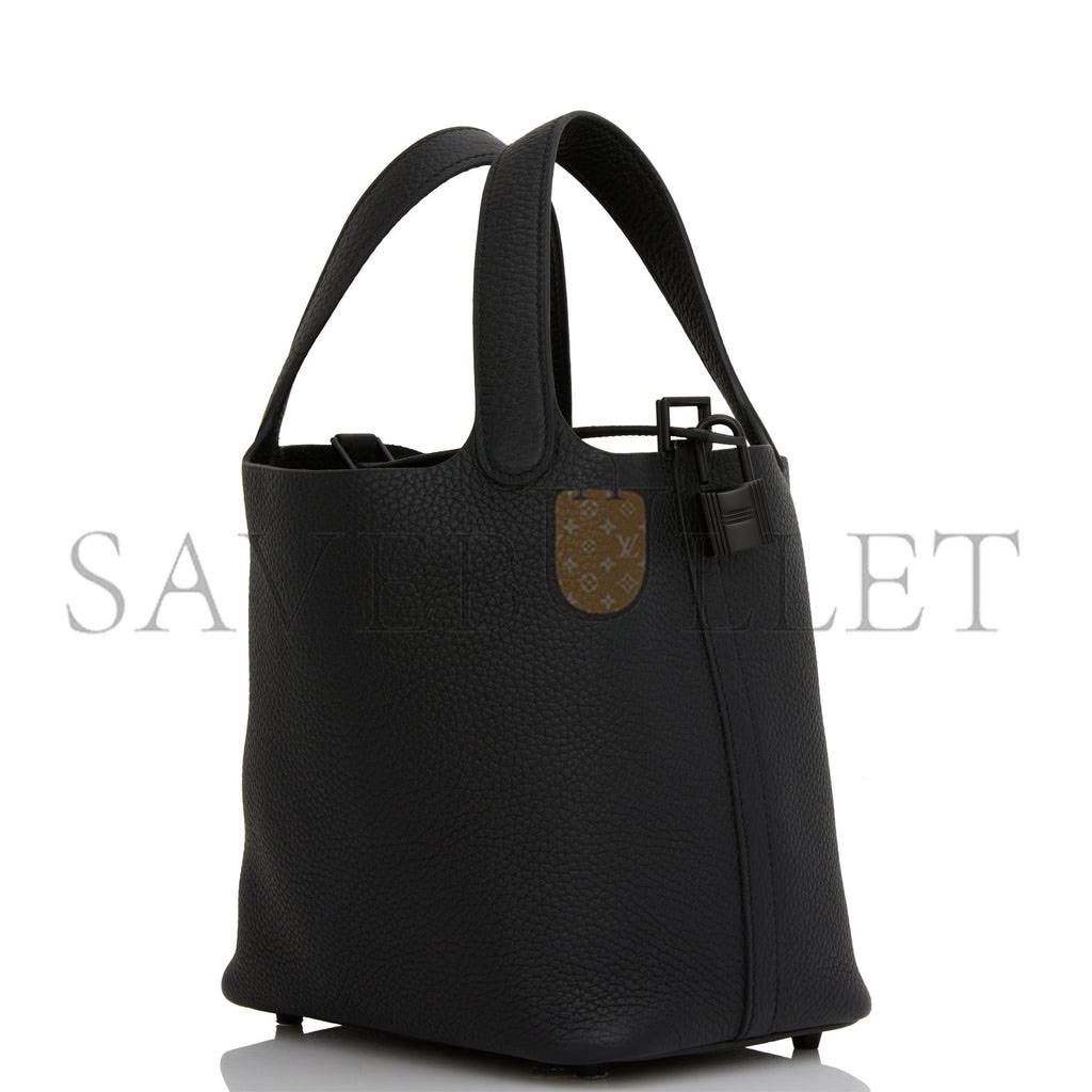 h**mes monoCh*0me picotin 18 black clemence black hardware (18*12*19cm)