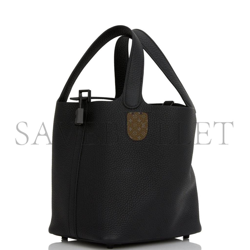 h**mes monoCh*0me picotin 18 black clemence black hardware (18*12*19cm)