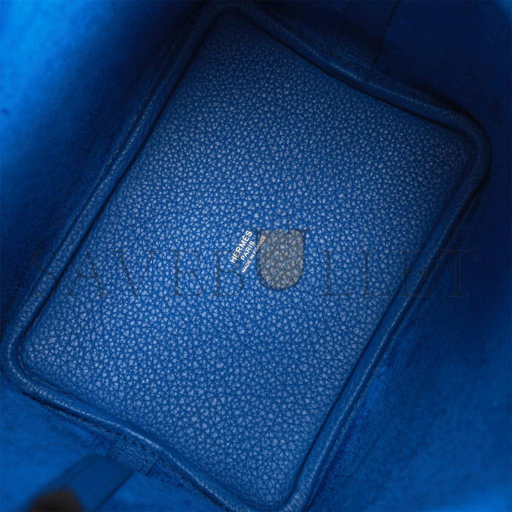 H**mes picotin lock 18 bleu france clemence gold hardware (18*13*18cm)
