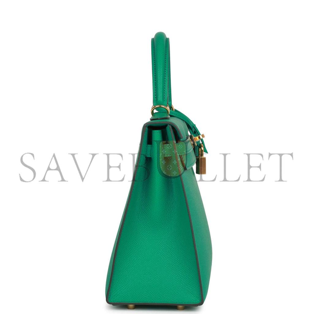 H**mes kelly sellier 25 vert jade epsom gold hardware handmade (25*17*7cm)