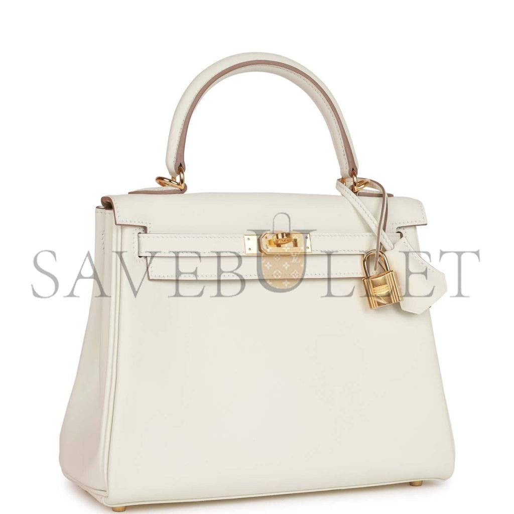 H**mes kelly retourne 25 mushroom swift gold hardware handmade (25*17*7cm)