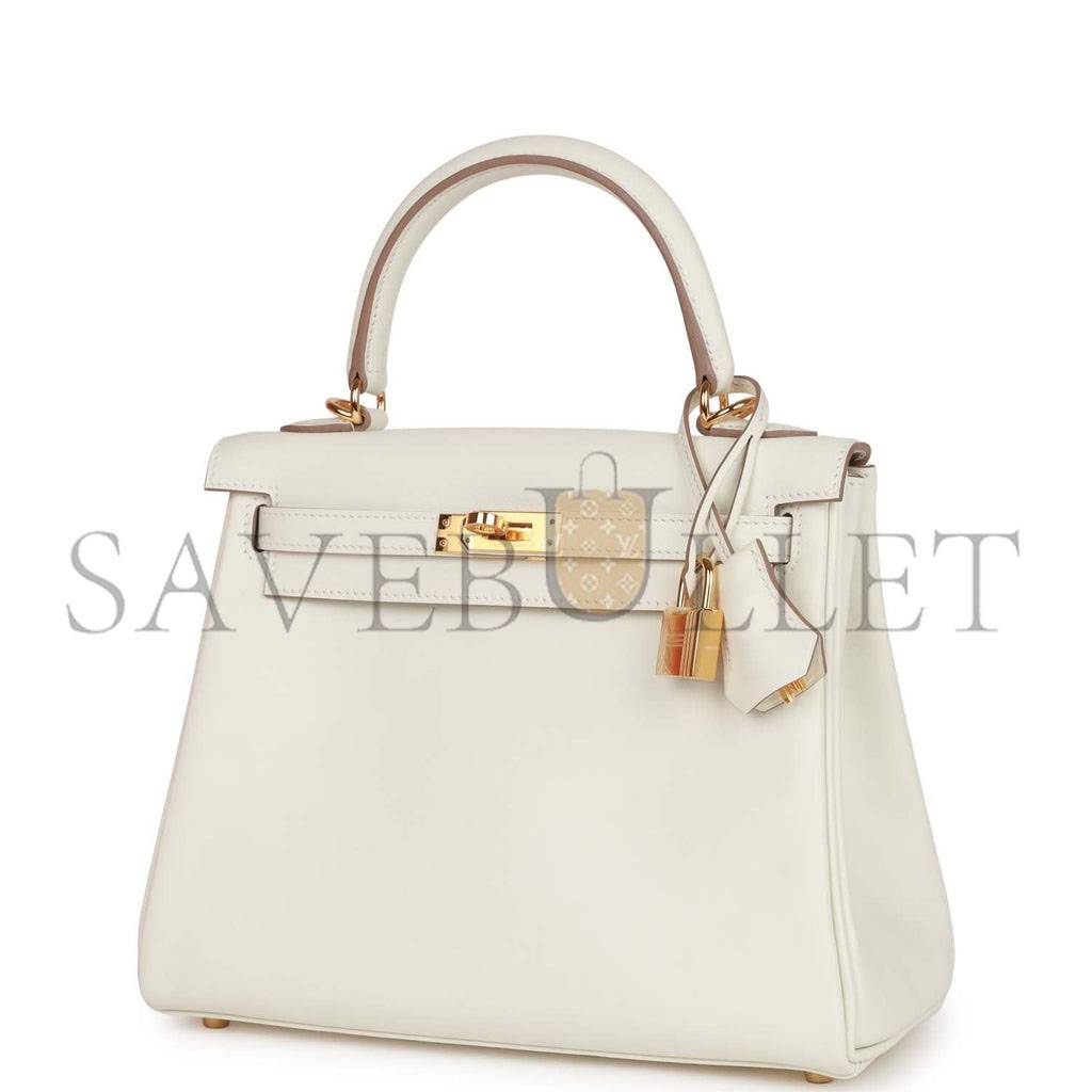 H**mes kelly retourne 25 mushroom swift gold hardware handmade (25*17*7cm)