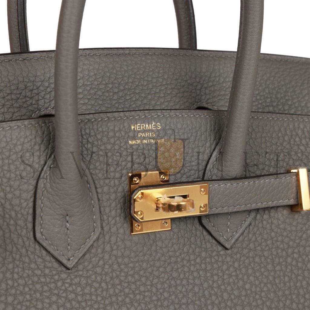 H**mes birkin 25 gris meyer togo gold hardware handmade (25cm)