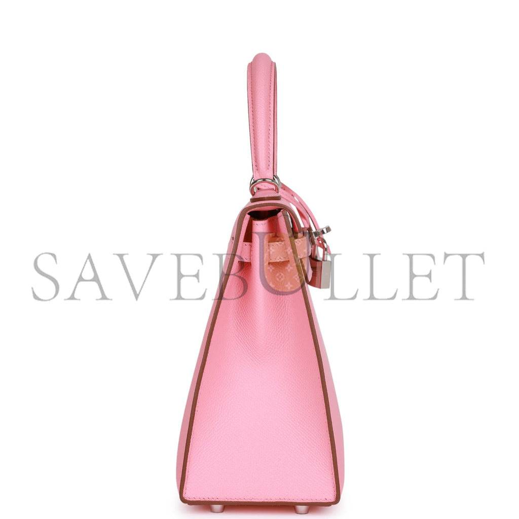 H**mes kelly sellier 25 rose confetti epsom palladium hardware (25*17*7cm)