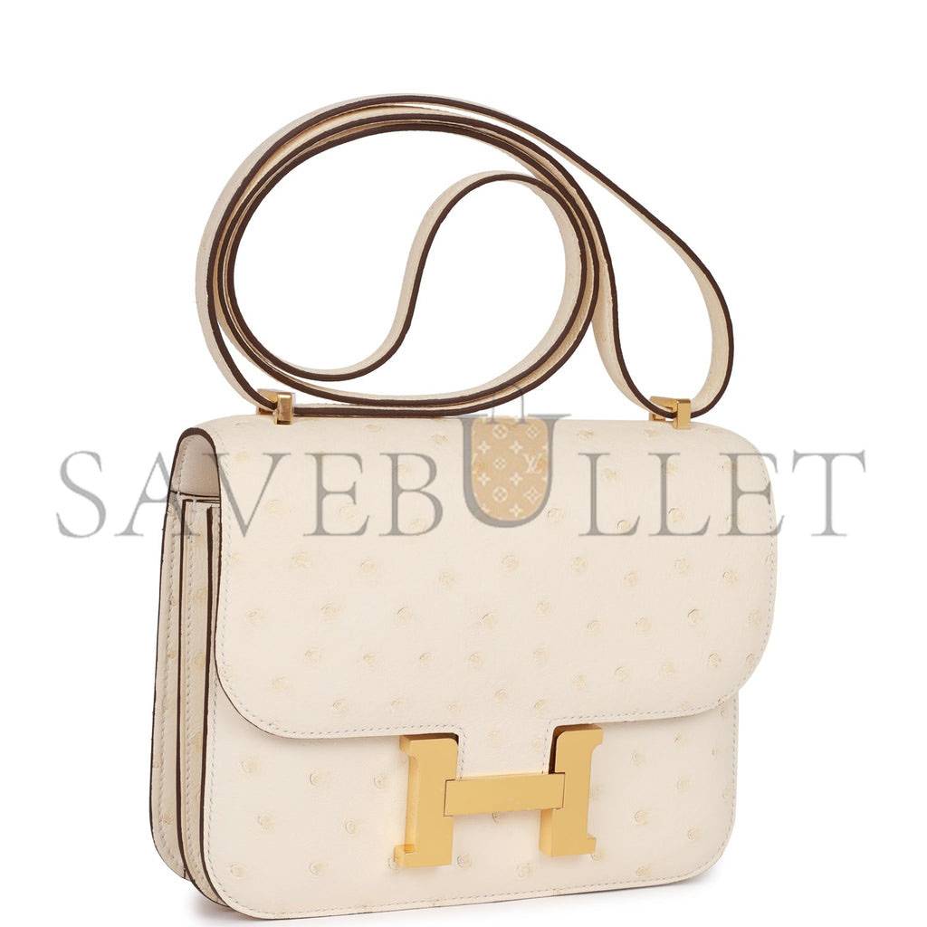 H**mes constance 18 nata ostrich gold hardware 39861962506334 (18cm)
