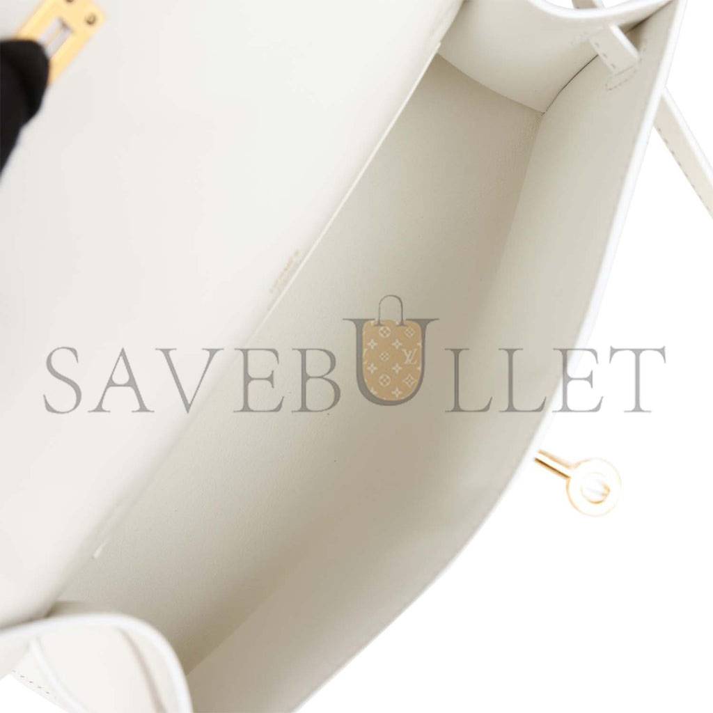 H**mes mini kelly pochette white swift gold hardware (22*14*7cm)