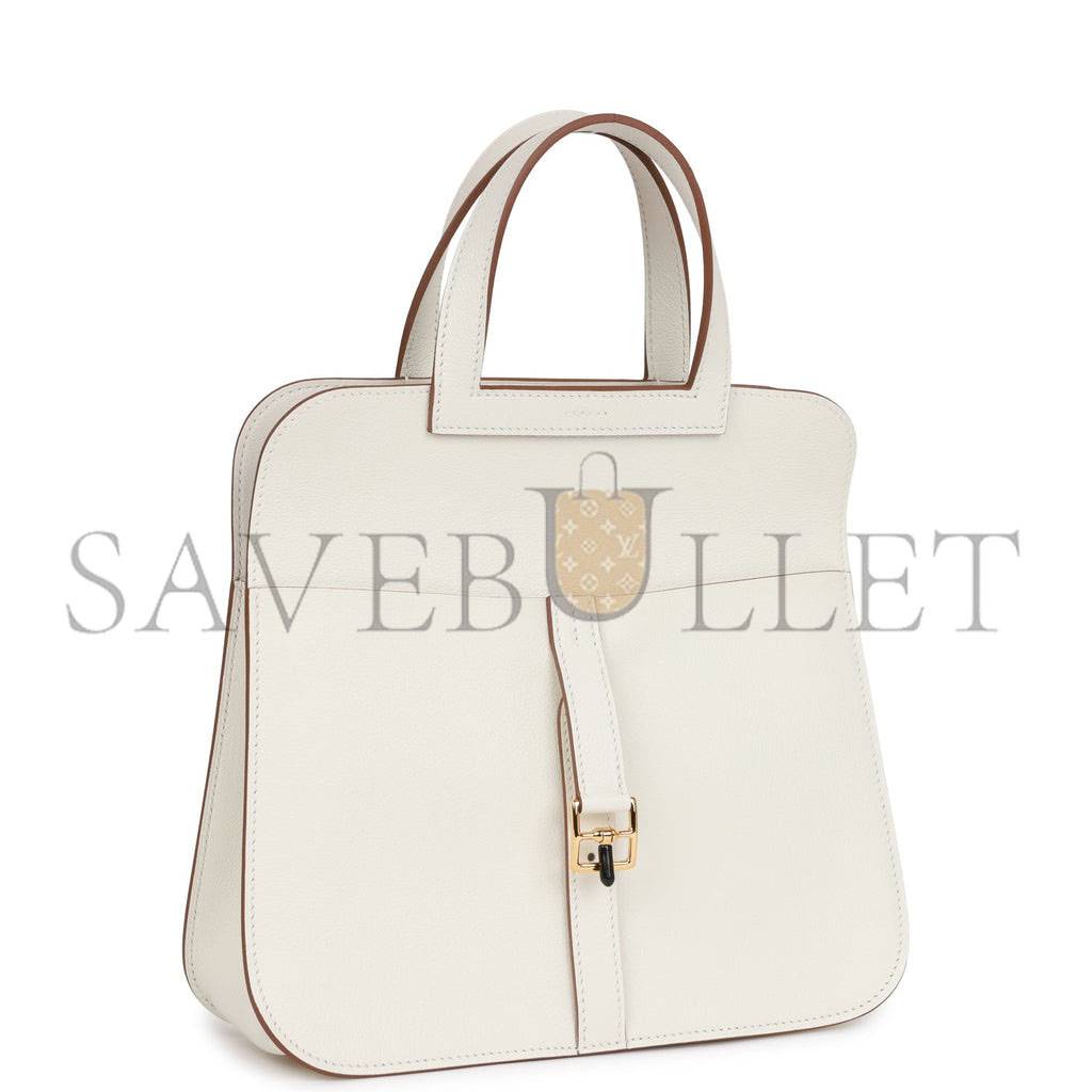 H**mes halzan 25 white evercolor gold hardware (25cm)