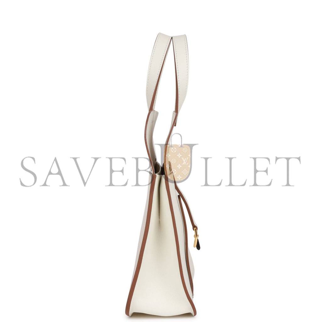 H**mes halzan 25 white evercolor gold hardware (25cm)