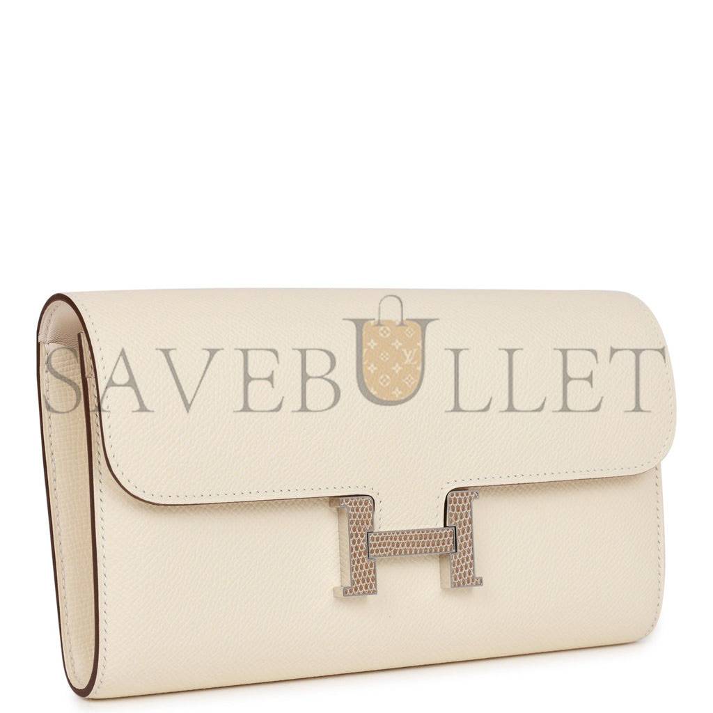 H**mes constance wallet to go nata epsom and lizard palladium hardware (22*11cm)