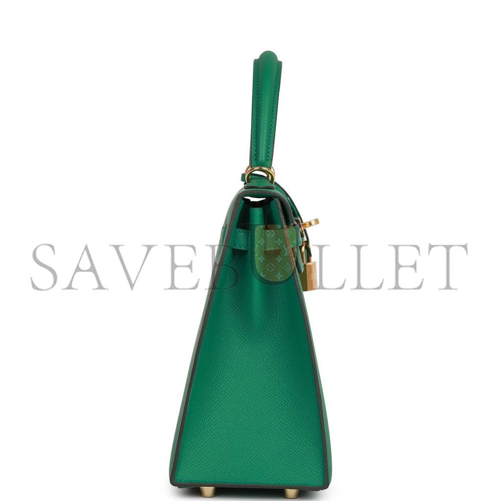 H**mes kelly sellier 25 vert vertigo epsom gold hardware handmade (25*17*7cm)