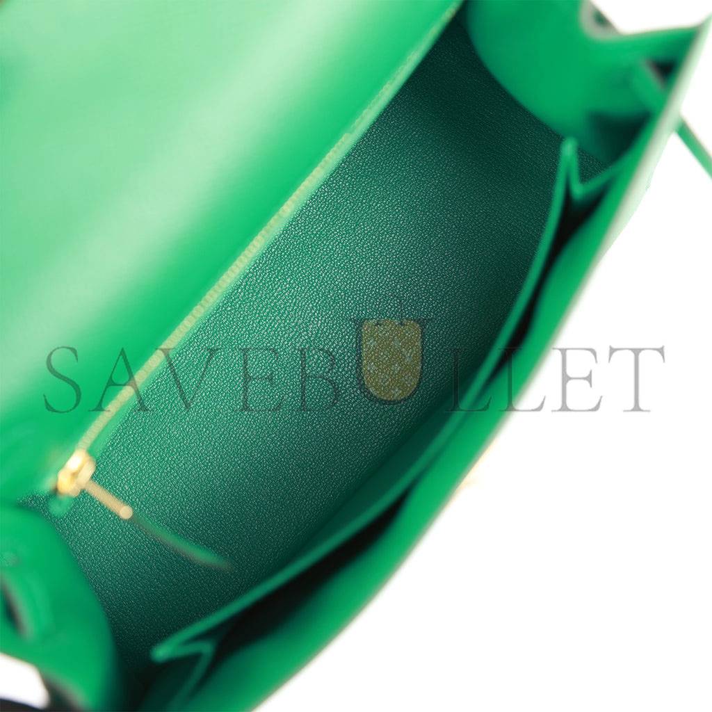 H**mes kelly sellier 25 vert vertigo epsom gold hardware handmade (25*17*7cm)