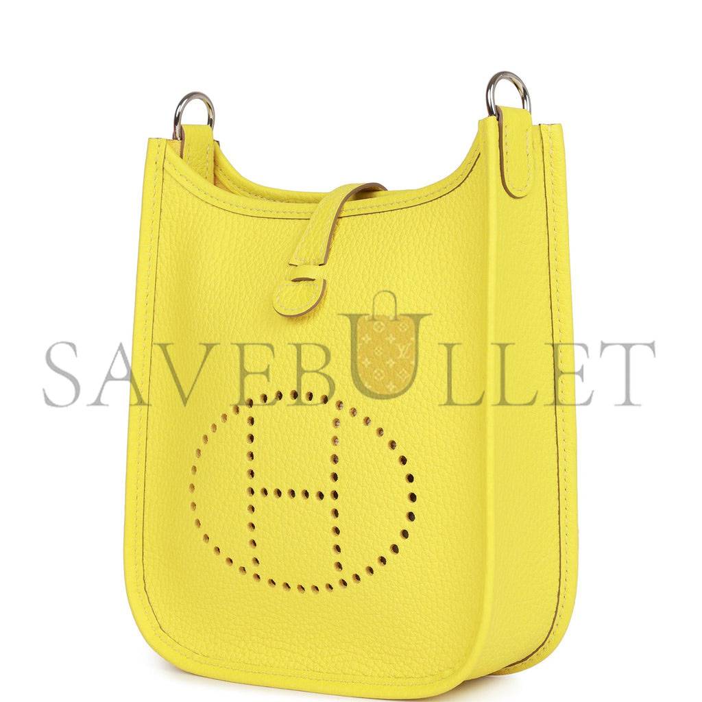 H**mes evelyne tpm lime clemence palladium hardware (17cm)