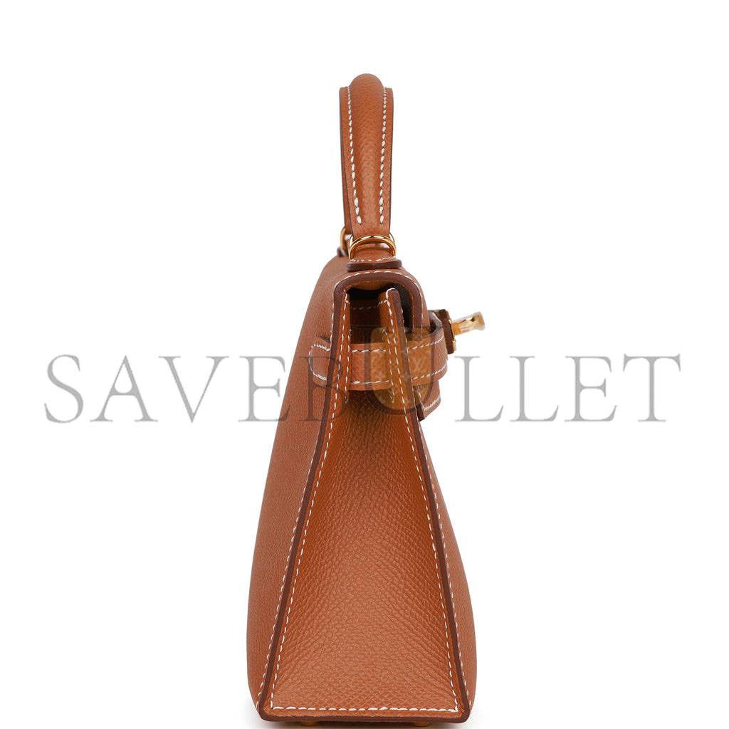 H**mes mini kelly sellier 20 gold epsom gold hardware 39848783642718(19*12*5.5cm)