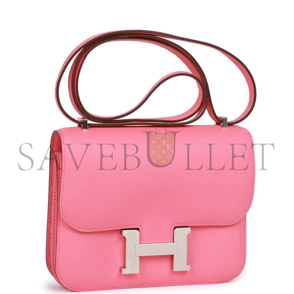 H**mes constance 18 rose azalee swift palladium hardware 39827910099038 (18cm)