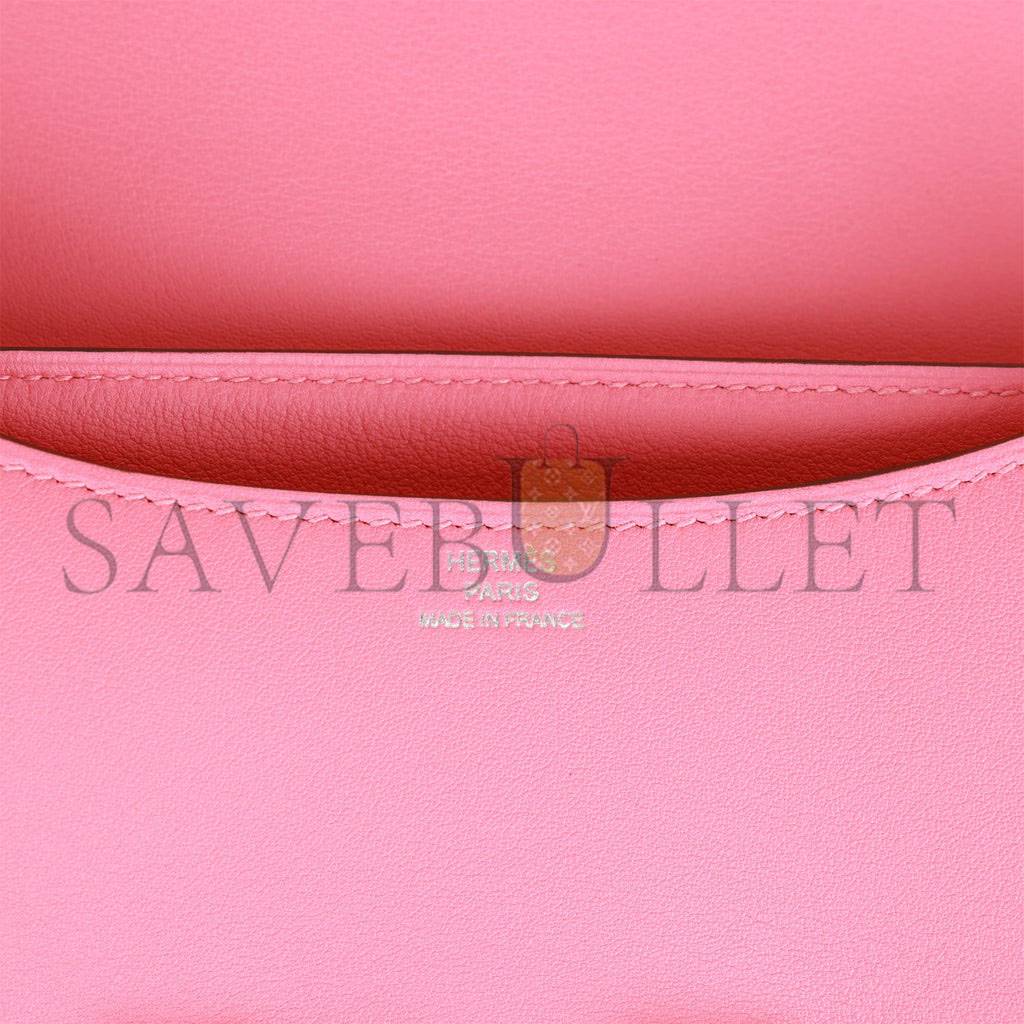 H**mes constance 18 rose azalee swift palladium hardware 39827910099038 (18cm)