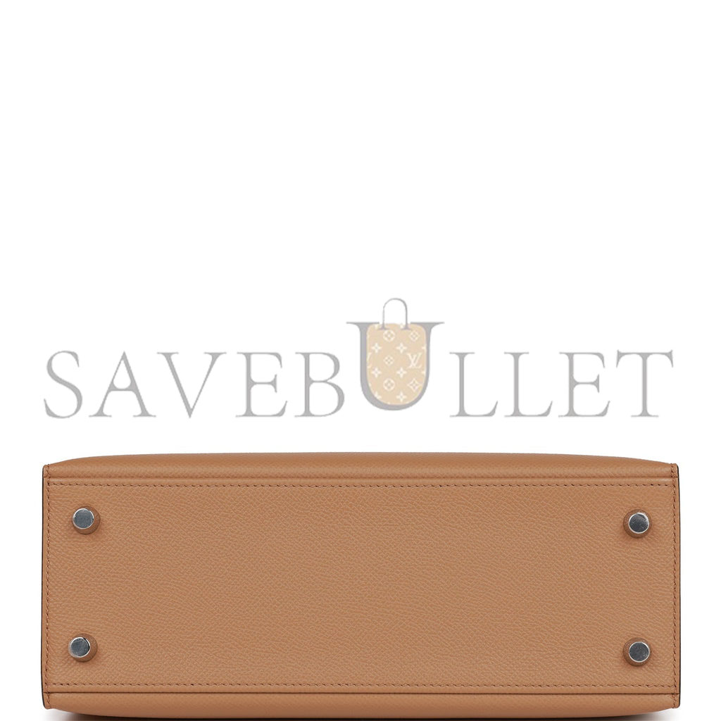 H**mes kelly sellier 25 tri-color chai, lime and mauve sylvestre epsom palladium hardware(25*17*7cm)