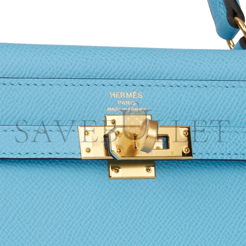H**mes kelly sellier 25 celeste epsom gold hardware (25*17*7cm)