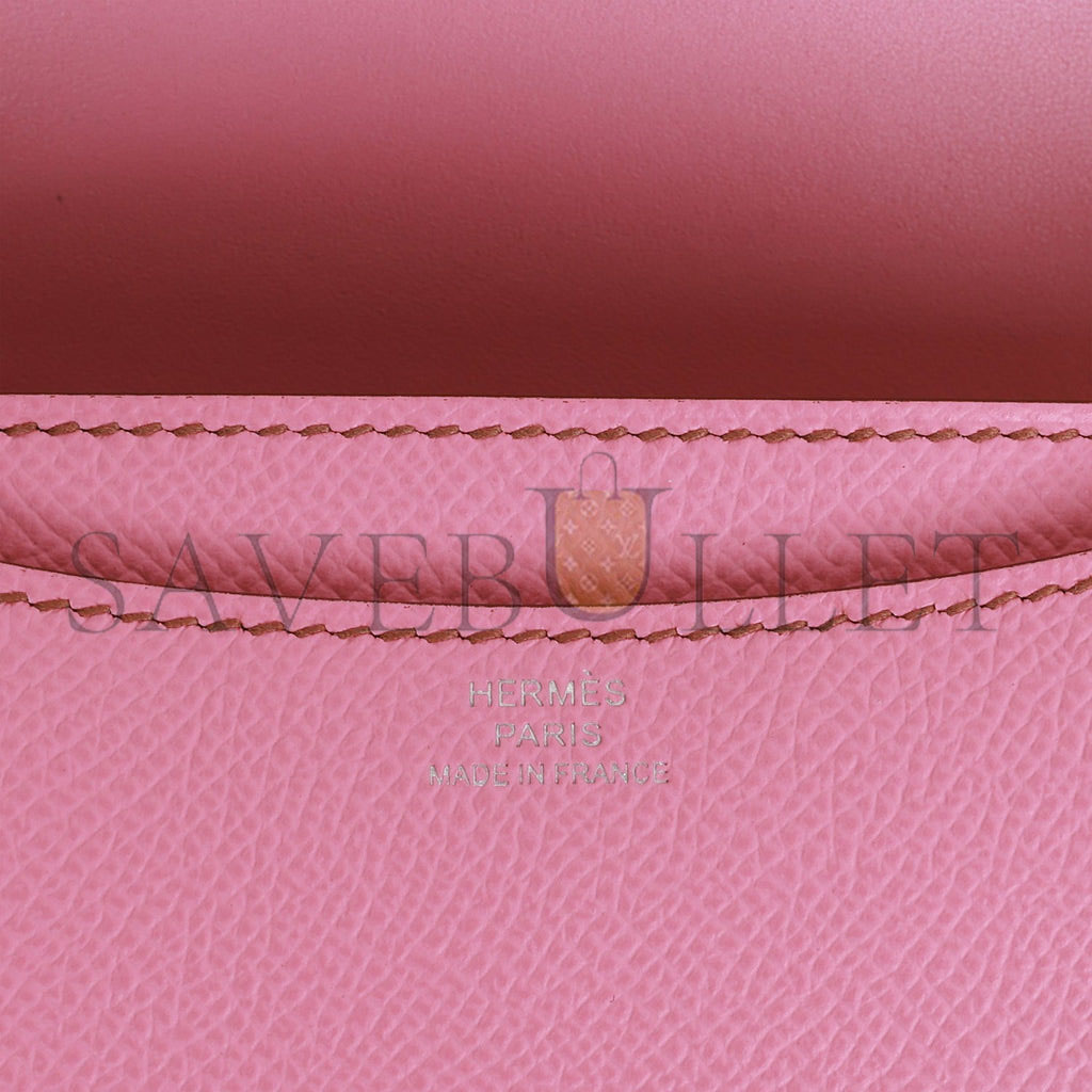 H**mes constance 18 bubblegum epsom palladium hardware (18cm)