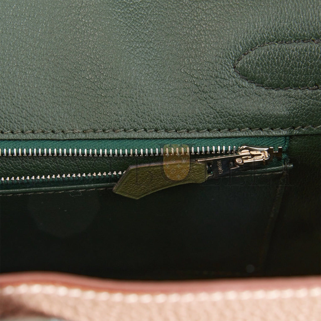 H**mes special order (hss) birkin 30 etoupe and vert fonce togo brushed palladium hardware ( 30cm*22*16cm)