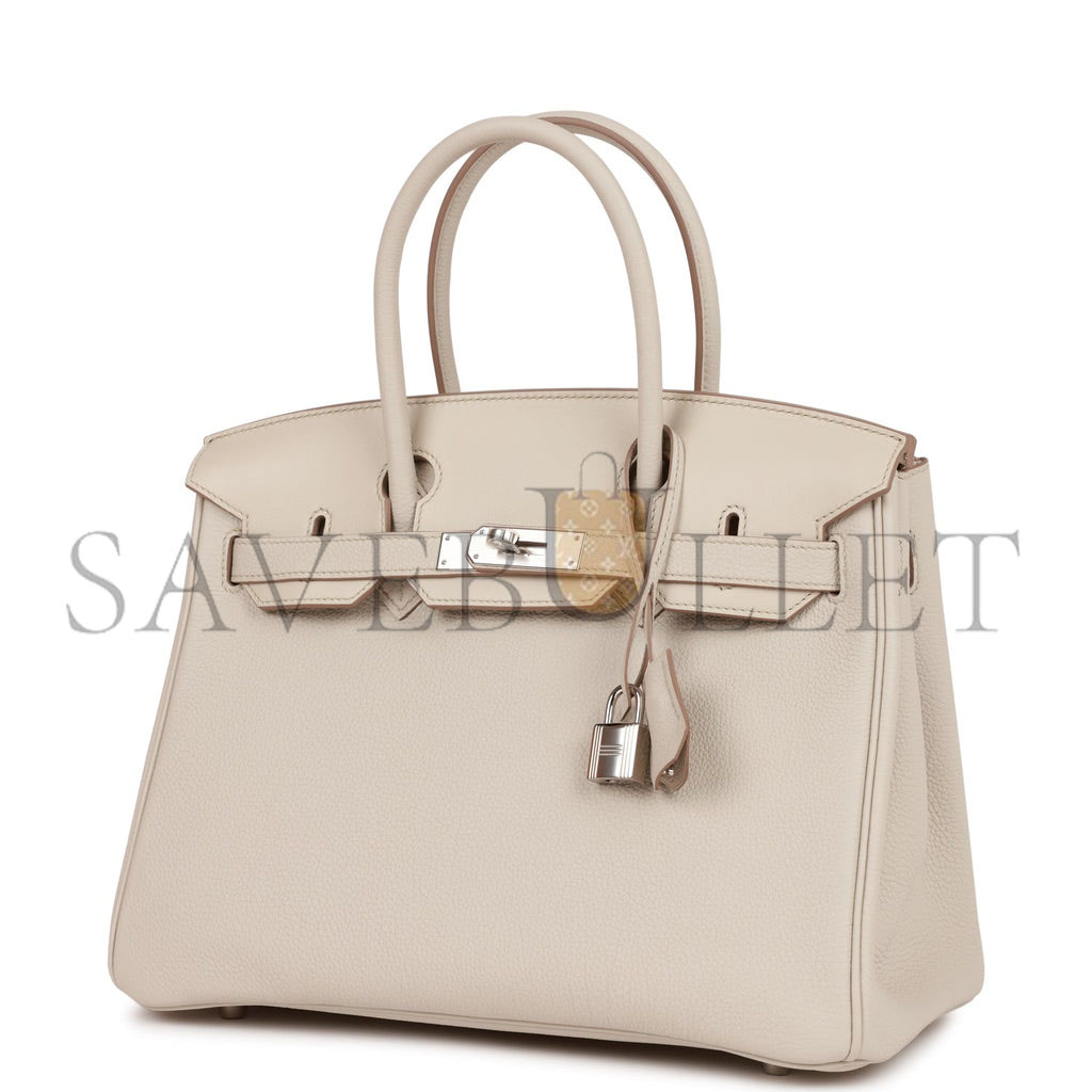 H**mes 3 en 1 birkin 30 beton togo and swift palladium hardware (30cm)