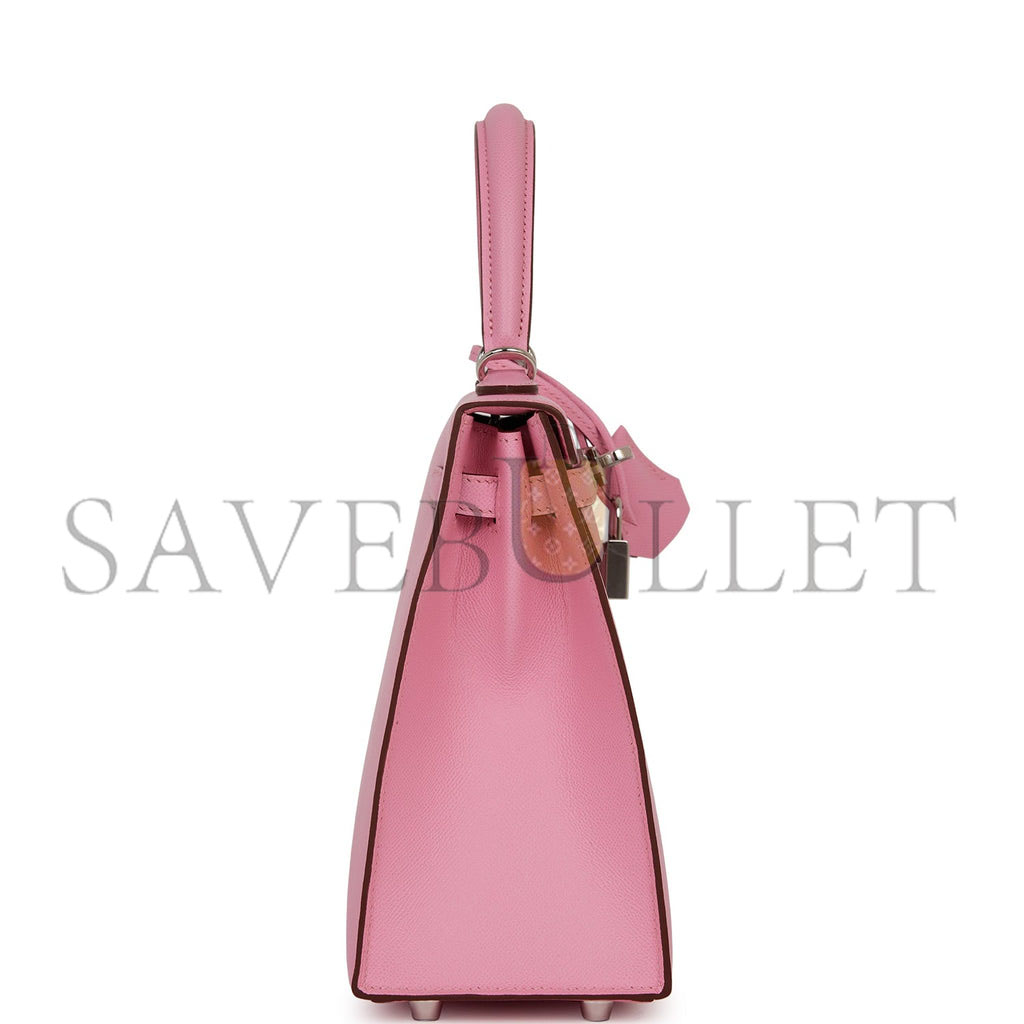 H**mes kelly sellier 25 pink verso madame palladium hardware (25*17*7cm)