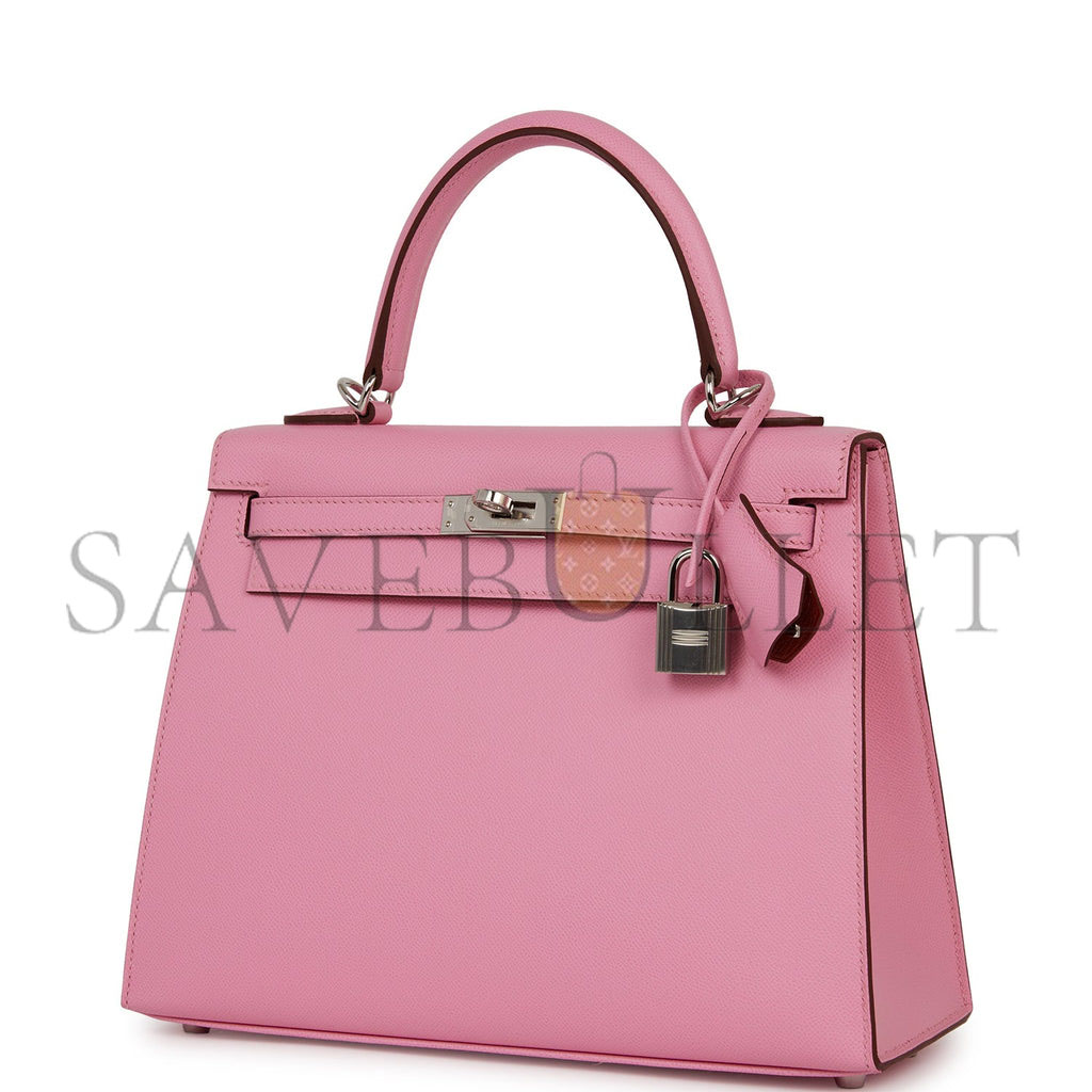 H**mes kelly sellier 25 pink verso madame palladium hardware (25*17*7cm)