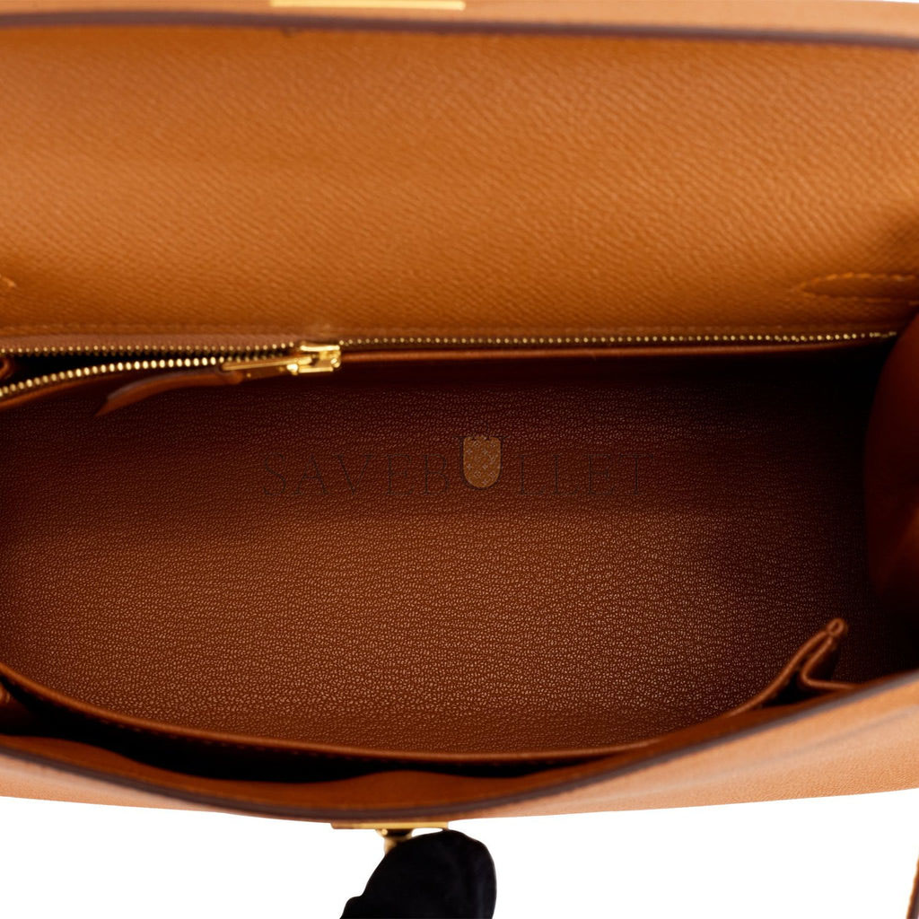 H**mes special order (hss) kelly sellier 25 gold and apricot epsom gold hardware handmade (25*17*7cm)
