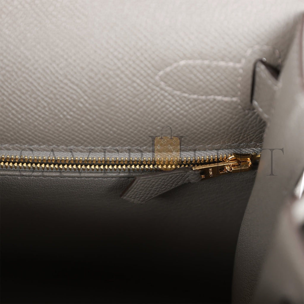 H**mes kelly sellier 28 gris meyer epsom gold hardware (28*22*10cm)