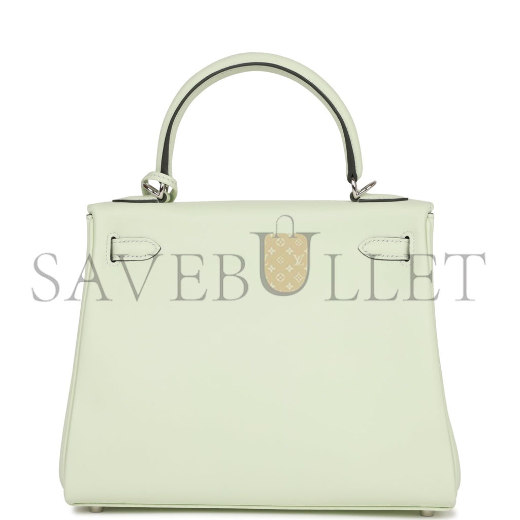 H**mes kelly retourne 25 vert fizz swift palladium hardware handmade (25*17*7cm)