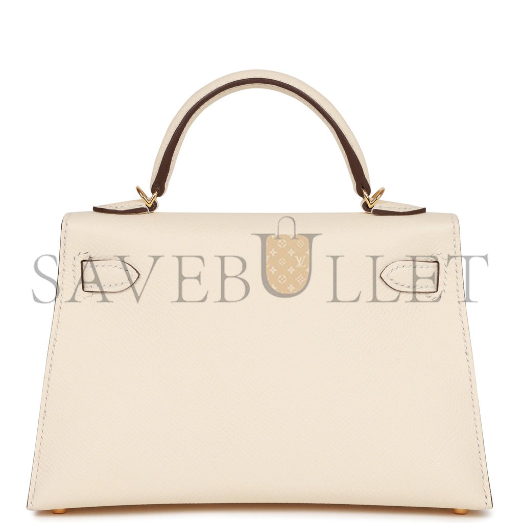 H**mes mini kelly sellier 20 nata epsom gold hardware (19*12*5.5cm)