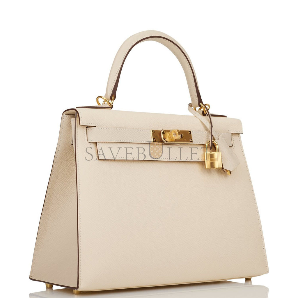 H**mes special order (hss) kelly sellier 28 nata and craie epsom gold hardware (28*22*10cm)