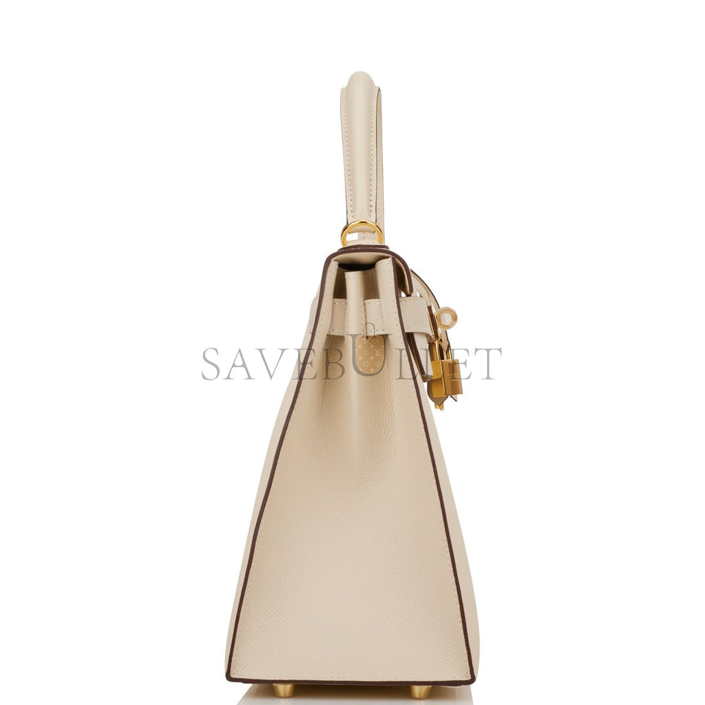 H**mes special order (hss) kelly sellier 28 nata and craie epsom gold hardware (28*22*10cm)