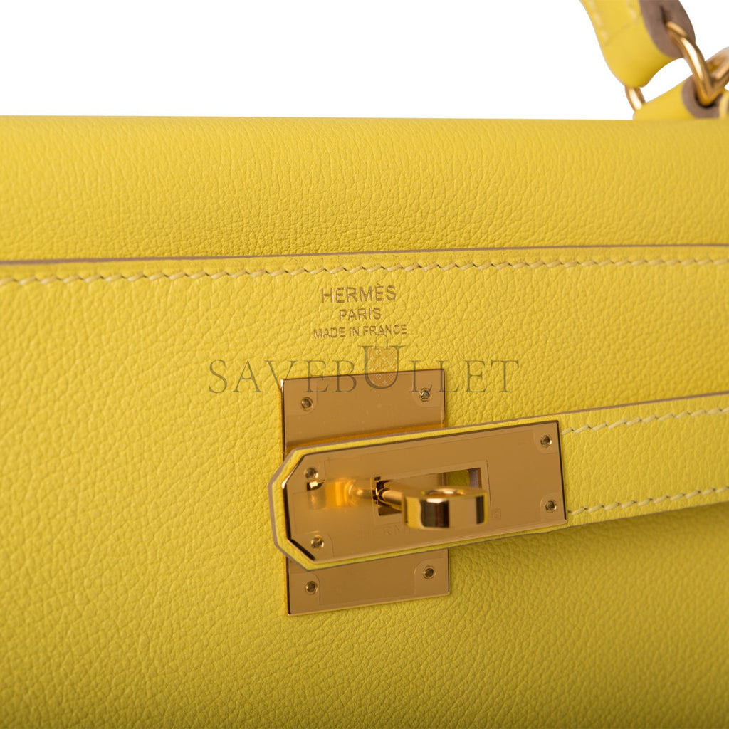 H**mes kelly retourne 28 lime evercolor gold hardware (28*22*10cm)