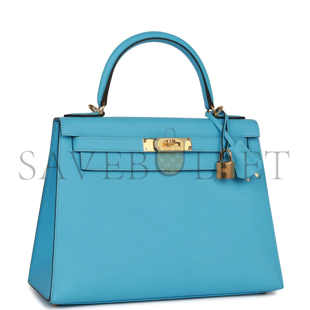 H**mes kelly sellier 28 celeste epsom gold hardware (25*17*7cm)