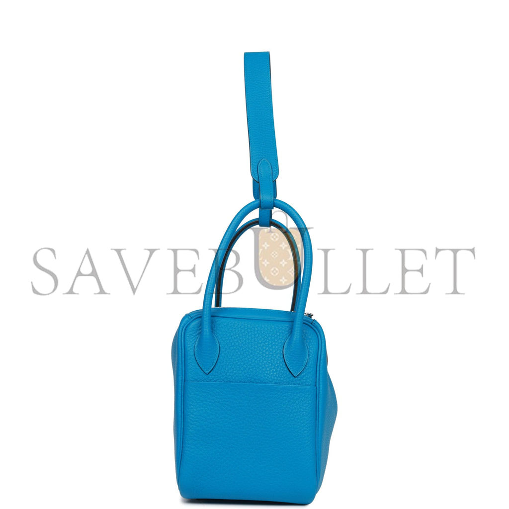 H**mes lindy 26 bleu zanzibar verso clemence palladium hardware(26*18*12cm)