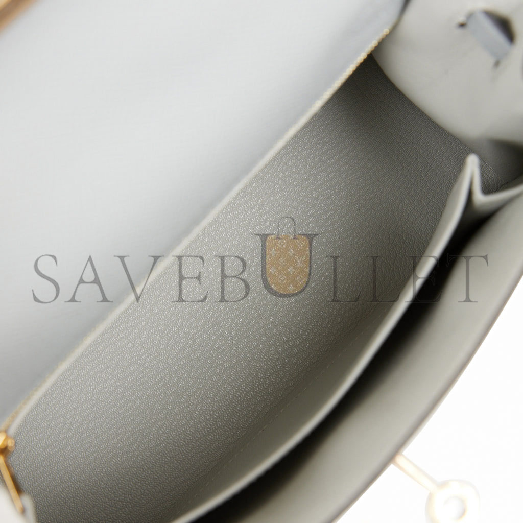 H**mes special order (hss) kelly sellier 25 bleu glacier verso epsom permabrass hardware handmade (25*17*7cm)