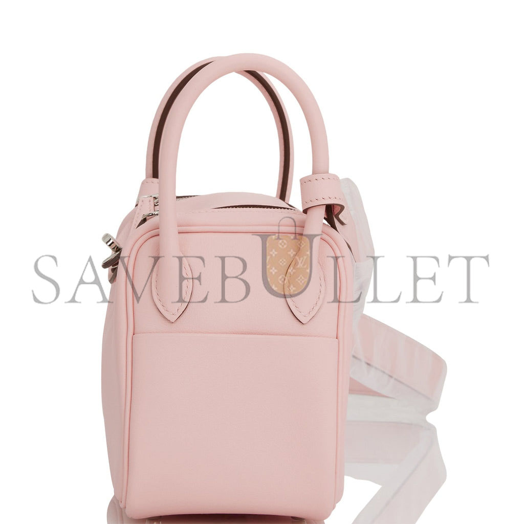 H**mes mini lindy rose sakura swift palladium hardware (19*12.5*9)