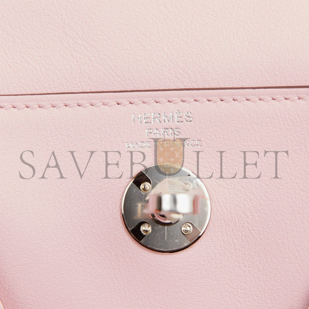 H**mes mini lindy rose sakura swift palladium hardware (19*12.5*9)