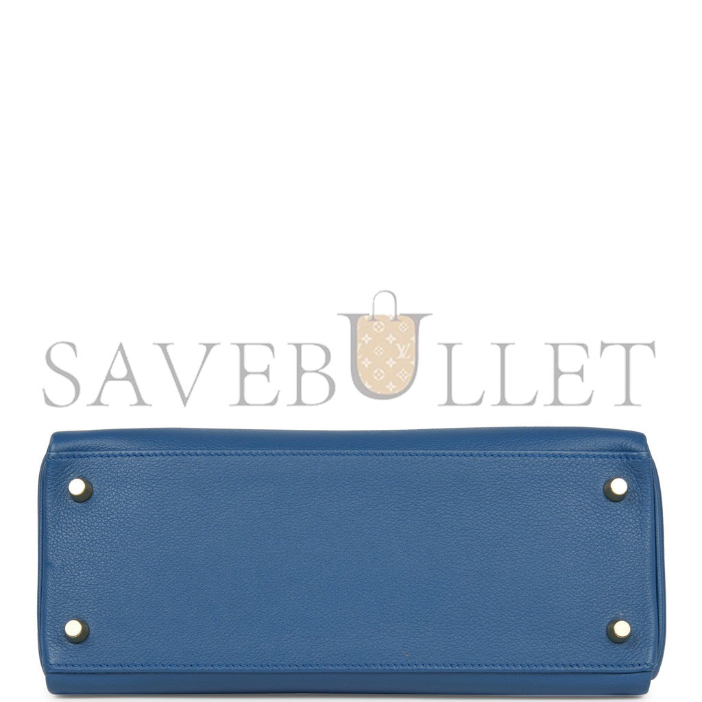 H**mes kelly retourne 28 bleu agate evercolor gold hardware (28*22*10cm)
