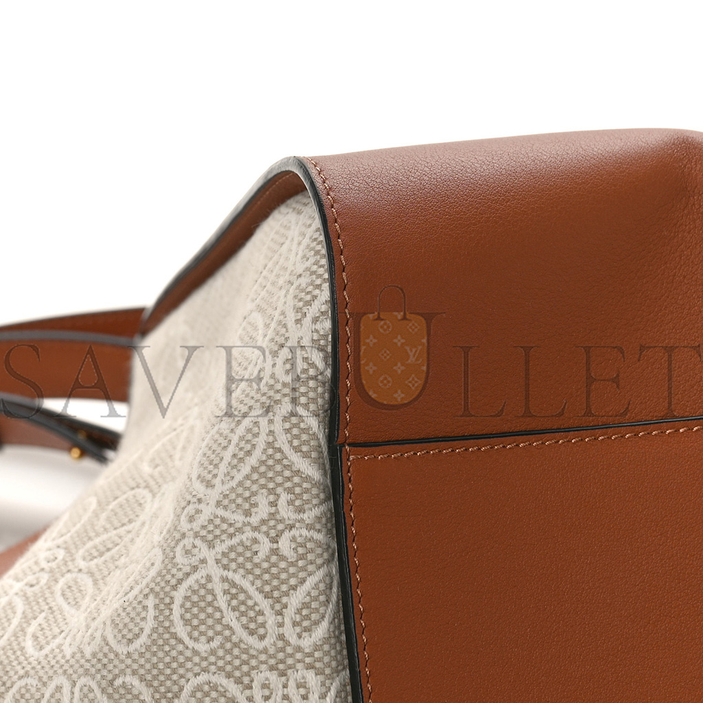 l*ew* calfskin canvas anagram small hammock shoulder bag ecru tan (30*25*13.5cm)